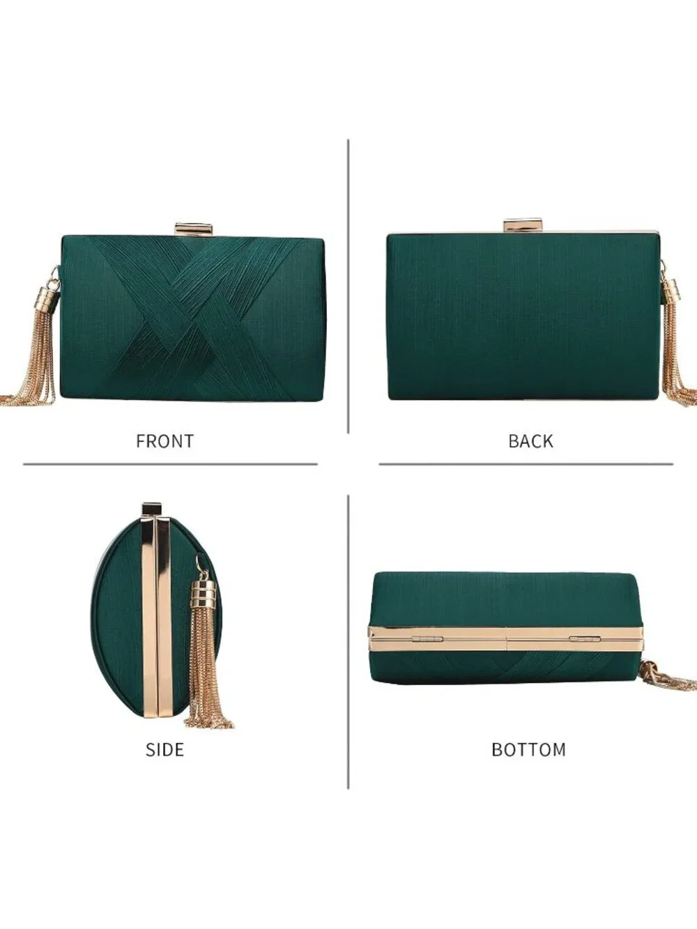 👜 Women's Green Tassel Evening Clutch bag Crossbody Night out Clutch Purses